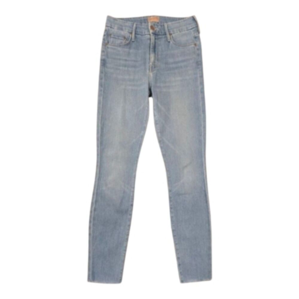 Mother The Looker Ankle Fry Jeans Light Wash Blue Denim Slim Fit Med Rise 25